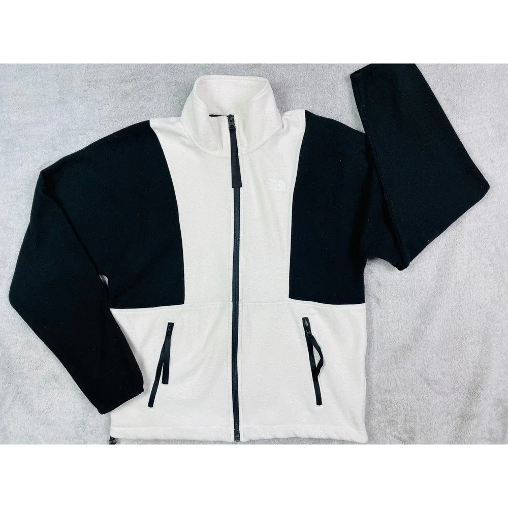 The North Face Men's Small TKA Attitude Full Zip Fleece Jacket White Black